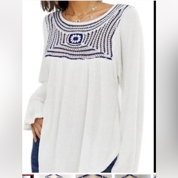 Free People Tops - Free‎ people soul mate knit crochet thermal. NWOT. Retail 98